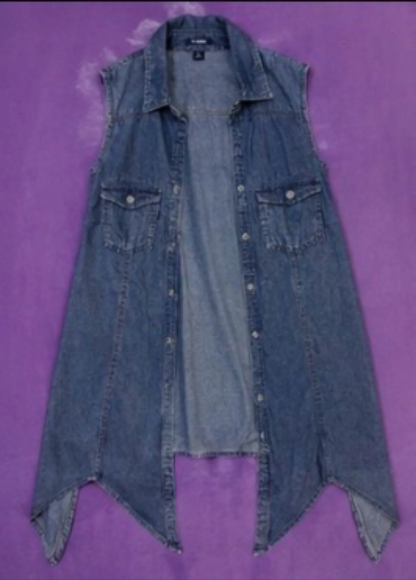 Chaqueta sin mangas larga de mezclilla Kiabi – Talla 38 – Azul denim – photo 2